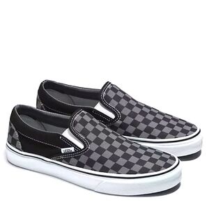 Vans Classic Slip-On Checkerboard Shoe - Women's 6 / Boys 4.5 in Pewter